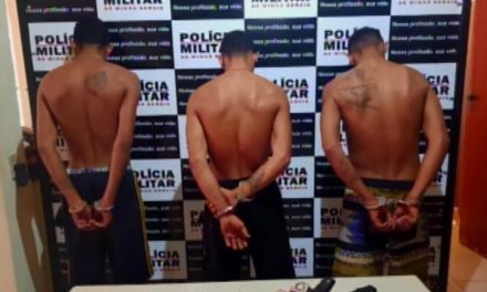 Trio é preso por suspeita de assalto e porte ilegal de arma de fogo em Lagoa Prata