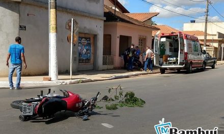 Acidente entre moto e bicicleta é registrado em Bambuí