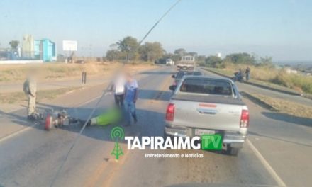 Motociclista fica ferido após sofrer acidente em trevo da BR-262