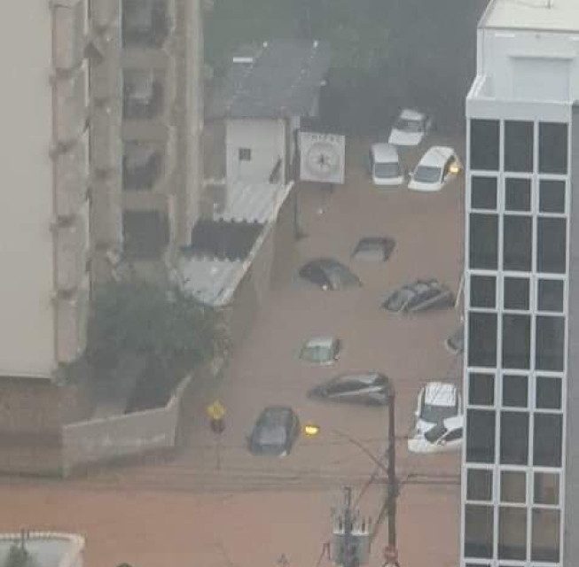 Chuva forte provoca enchente e queda de árvores em Juiz de Fora
