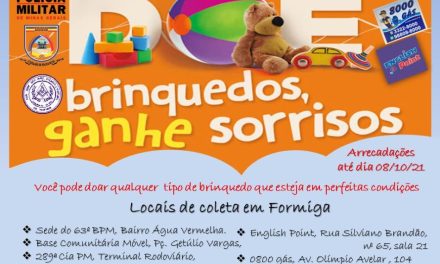 PM e Loja Maçônica promovem campanha de arrecadação de brinquedos em Formiga