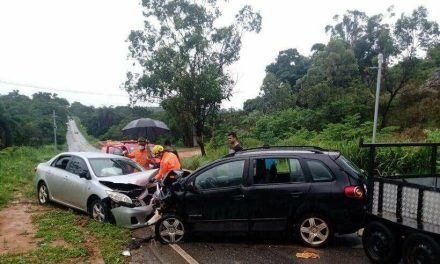 Colisão entre carros deixa uma pessoa ferida na MG-010