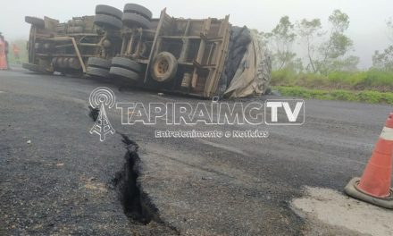 Irregularidade na pista provoca grave acidente na BR-262, em Córrego Danta