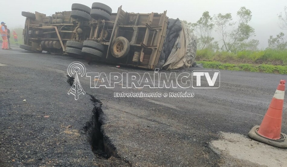 Irregularidade na pista provoca grave acidente na BR-262, em Córrego Danta