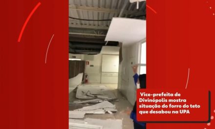 Parte do forro de gesso do teto da UPA desaba em Divinópolis
