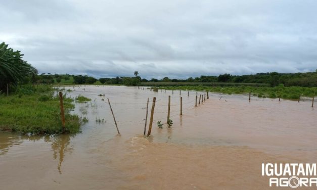 Após longo período de chuvas rio São Francisco começa a transbordar em Iguatama