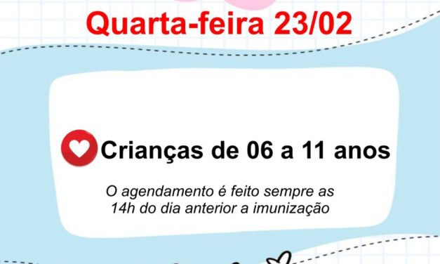 Liberado o agendamento da vacinação de crianças contra a Covid-19