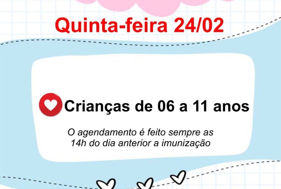 Liberado o agendamento da vacinação de crianças contra a Covid-19, em Formiga