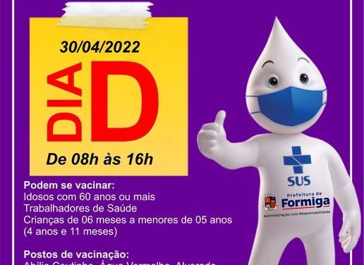 Dia D de vacinação contra a gripe e sarampo será realizado neste sábado, em Formiga