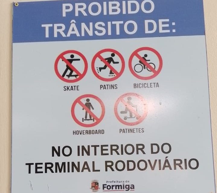 Prefeitura reforça proibição de circulação de bicicletas, patins, skates no interior do Terminal Rodoviário