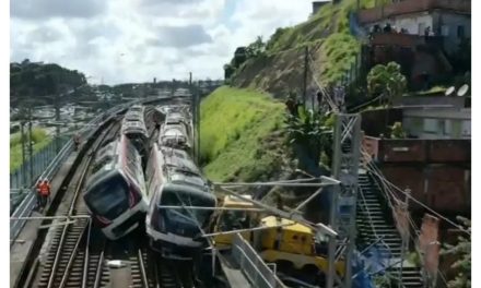 Acidente no metrô de Salvador deixa 6 feridos; trens tombaram