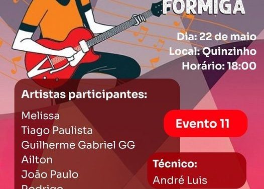 11ª edição do Musicando Formiga será realizada no Quinzinho