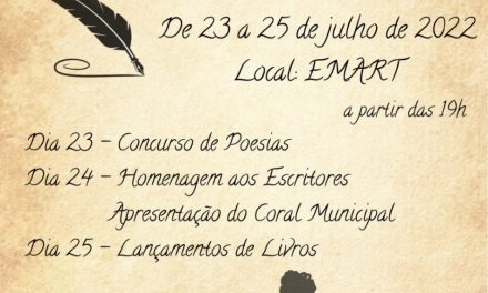 Inscrições para o Concurso de Poesias em Formiga começam nesta segunda-feira