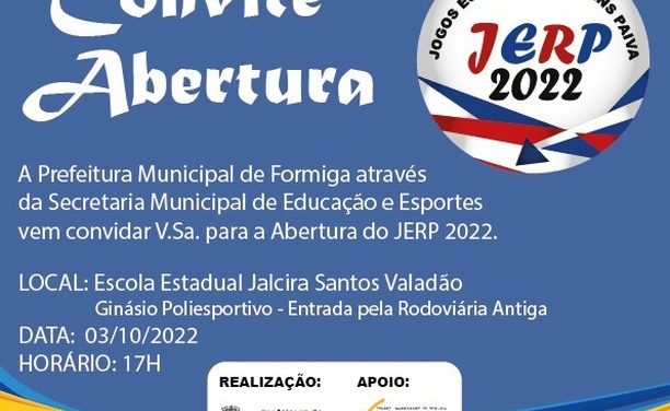 Cerimônia de abertura do JERP 2022 ocorrerá na próxima segunda-feira