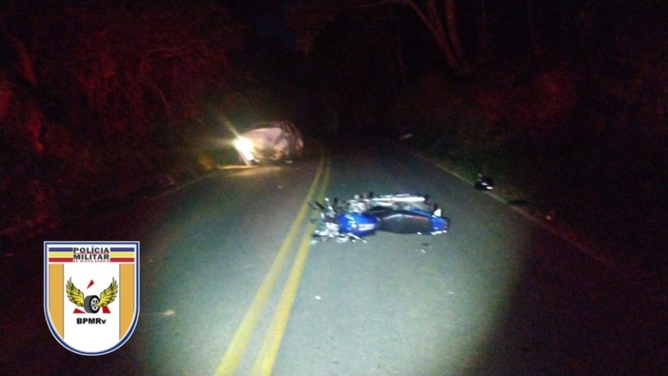 Motociclista morre após colisão entre moto e carro no Sul de Minas