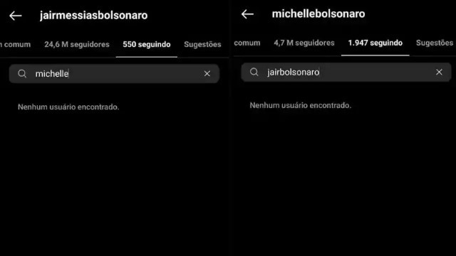 Web reage a unfollow entre Michelle e Bolsonaro nas redes sociais