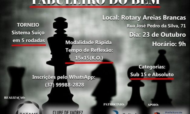 Torneio de Xadrez será realizado no próximo dia 23 em Formiga