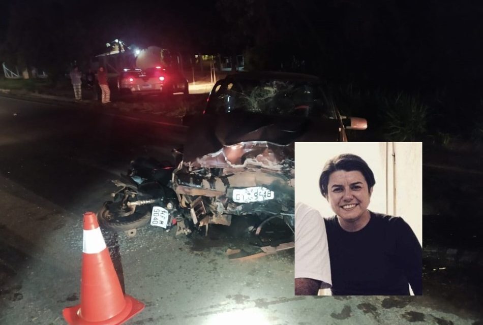 Professora morre após carro bater e arrastar moto por 170 metros