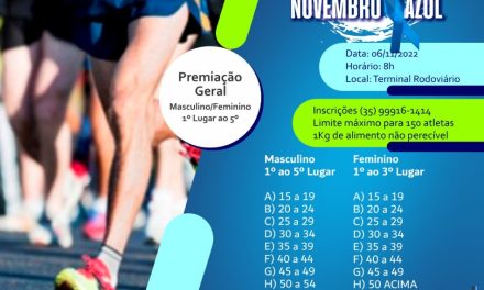 “Corrida Rústica Novembro Azul” será realizada no próximo domingo em Formiga