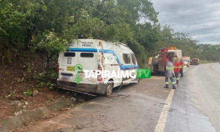 Van da Polícia Penal se envolve em acidente na BR-262