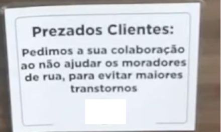 Padaria de Divinópolis é criticada por cartaz contra ajuda a ‘moradores de rua’