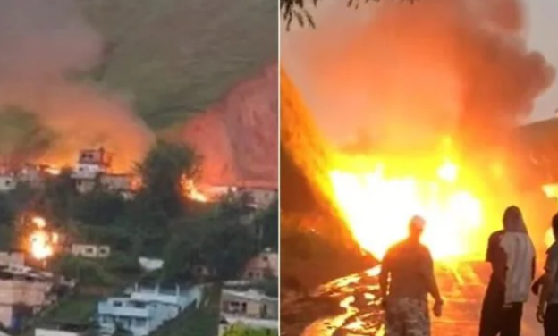Caminhão explode, cria “bueiros de fogo” e assusta cidade em MG