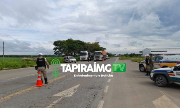 Polícia Militar Rodoviária realiza operação ‘Carga Pesada’ na MG-170 em Lagoa da Prata