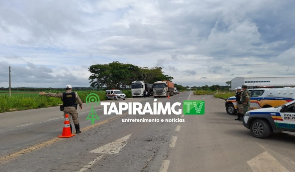 Polícia Militar Rodoviária realiza operação ‘Carga Pesada’ na MG-170 em Lagoa da Prata