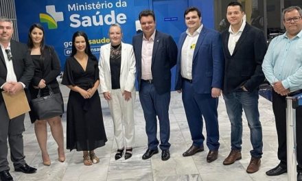 Joice Alvarenga e representantes da Santa Casa, em Brasília, buscam por melhorias na saúde