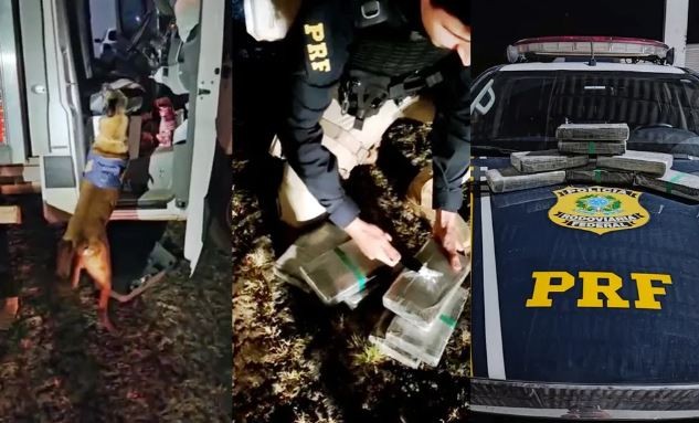 PRF apreende cerca de 7 kg de cocaína escondidos dentro de caminhão na Fernão Dias