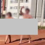 casal passeia nu pela rua, quebra salão de beleza e assume uso de drogas