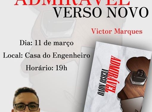 “Admirável verso novo”: Livro de escritor formiguense será lançado no próximo sábado na Casa do Engenheiro