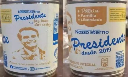 Bolsonaro ganha lata de leite condensado personalizada