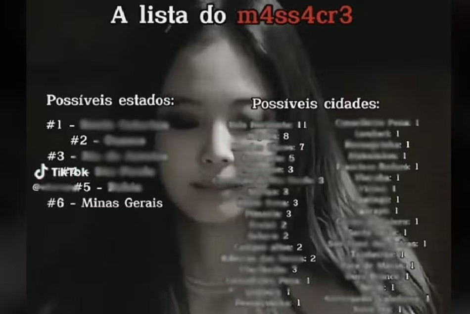 ‘Lista do Massacre’ com 35 cidades de Minas no TikTok assusta estudantes
