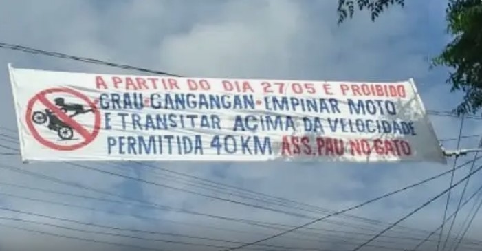 Traficantes espalham faixas com regras de trânsito em BH, denunciam moradores