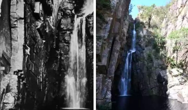 Serra do Cipó: fotos indicam deslocamento de pedra no Véu da Noiva