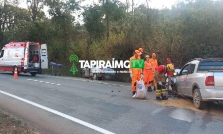 Acidente envolvendo duas caminhonetes deixa três feridos na BR-262