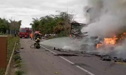 Acidente entre carreta, dois caminhões e três carros deixa duas vítimas fatais em MG