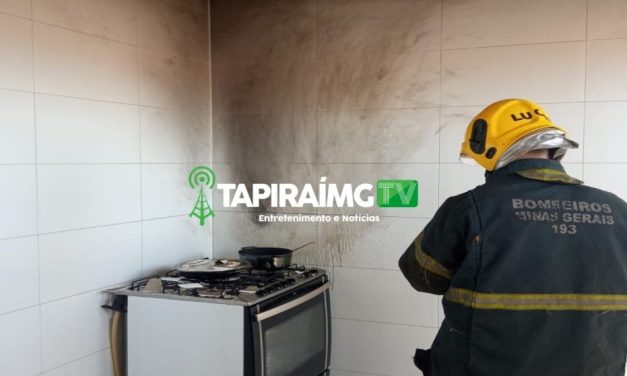 Panela com óleo pega fogo e causa princípio de incêndio em residência, em Bom Despacho