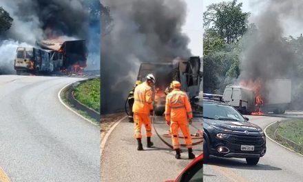 Motorista morre carbonizado após acidente entre Van e caminhão no Sul de Minas