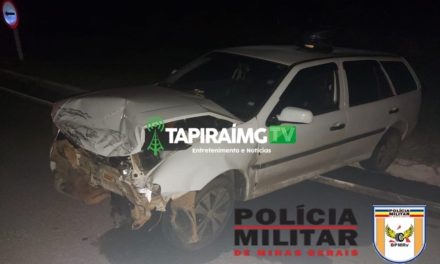 Acidente entre carro e caminhonete é registrado na MG-170, em Pimenta