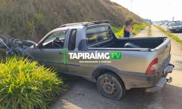 Acidente entre caminhonete e motocicleta deixa feridos na BR-262