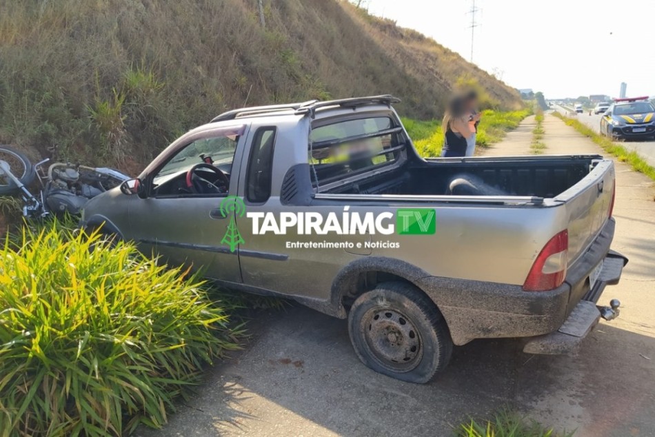 Acidente entre caminhonete e motocicleta deixa feridos na BR-262