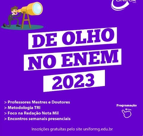Inscrições abertas para projeto “De Olho no Enem 2023”