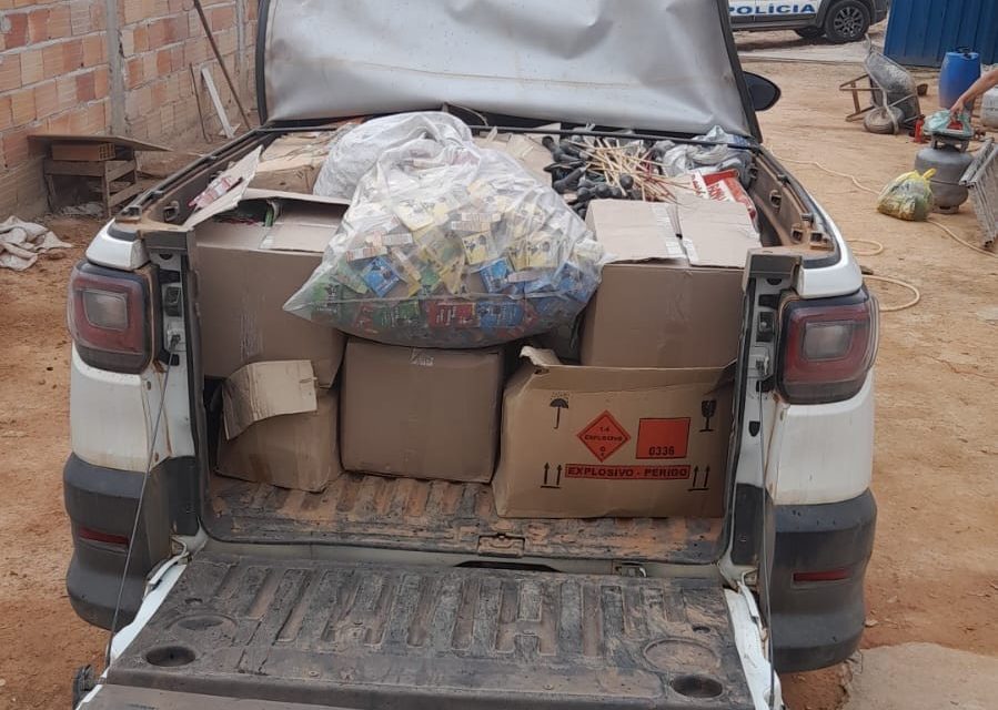 Fábrica clandestina de fogos de artifício é alvo da Polícia Militar, em Neolândia