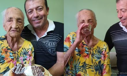 Idosa da Grande BH celebra os 117 anos com dose de cachaça