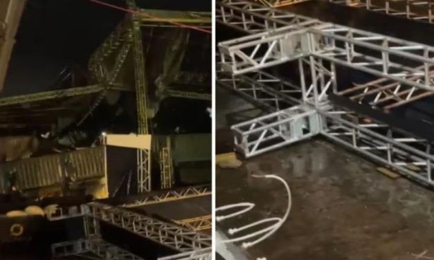 Imagens mostram palco de Gusttavo Lima destruído após temporal em Pará de Minas