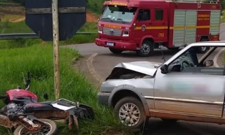 Idoso morre após bater moto de frente com carro em Machado