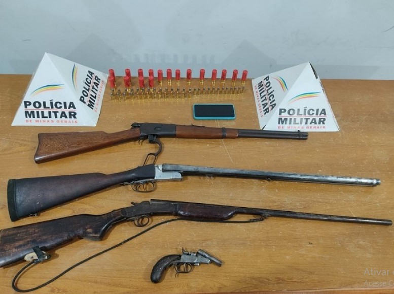 Homem é preso em Campo Belo após ameaçar esposa e armas são apreendidas