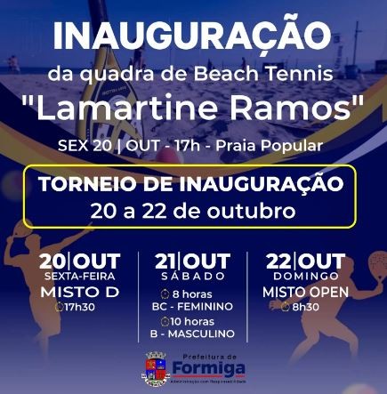 Quadra de Beach Tennis Lamartine Ramos será inaugurada nesta sexta-feira